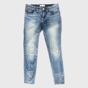 Madewell Jeans Distressed (no holes) Light Wash Mid-Rise Straight Ankle size 28